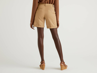 Benetton,  Bermuda Aus Elastischer Baumwolle,  taglia 48,  Beige,  Damen