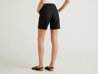 Benetton,  Bermuda Aus Elastischer Baumwolle,  taglia 50,  Schwarz,  Damen