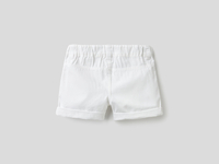 Benetton,  Bermuda Aus Leinen In Reiner Baumwolle,  taglia 62,  Weiss,  Kinder