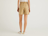 Benetton,  Bermuda Aus Reinem Leinen Mit Gerafftem Bund,  taglia 42,  Beige,  Damen
