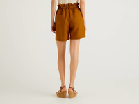 Benetton,  Bermuda Aus Reinem Leinen Mit Gerafftem Bund,  taglia 48, ,  Damen