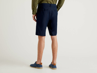 Benetton,  Bermuda Aus Reinem Leinen,  taglia 56,  Dunkelblau,  Herren
