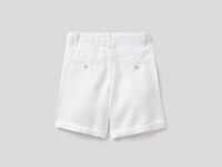 Benetton,  Bermuda Aus Reinem Leinen,  taglia XL,  Weiss,  Kinder