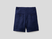 Benetton,  Bermuda Aus Reinem Leinen,  taglia XS,  Dunkelblau,  Kinder