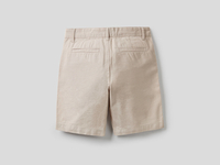 Benetton,  Bermuda Aus Reiner Baumwolle In Durchgefärbtem Garn,  taglia 1Y,  Beige,  Kinder