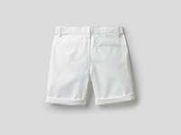 Benetton,  Bermuda Aus Reiner Baumwolle,  taglia 1Y,  Weiss,  Kinder