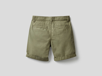 Benetton,  Bermuda Aus Reiner Baumwolle,  taglia EL,  Militärgrün,  Kinder