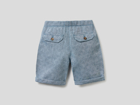 Benetton,  Bermuda In Einer Mischung Aus Baumwolle Und Leinen,  taglia M,  Hellblau,  Kinder