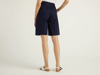 Benetton,  Bermuda Mit Abnähern,  taglia 42,  Dunkelblau,  Damen