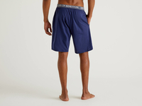 Benetton,  Bermuda Mit Gummi Samt Logo,  taglia M,  Dunkelblau,  Herren