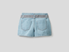 Benetton,  Bermuda Mit Vichy-gürtel,  taglia S,  Blassblau,  Kinder