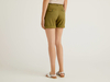 Benetton,  Bermudas Aus Stretchiger Baumwolle,  taglia 42,  Militärgrün,  Damen