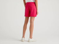 Benetton,  Bermudas Aus Stretchiger Baumwolle,  taglia 48,  Zyklame,  Damen