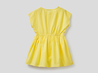 Benetton,  Besticktes Kleid Aus Reiner Baumwolle,  taglia XL,  Gelb,  Kinder