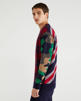 Benetton,  Gemusterter Pullover,  taglia EL,  Bunt,  Herren