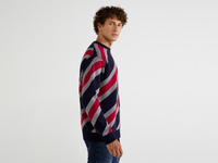 Benetton,  Gemusterter Pullover,  taglia XL,  Bunt,  Herren