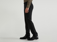 Benetton,  Hose Mit Bügelfalte,  taglia 48,  Schwarz,  Herren