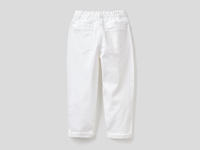 Benetton,  Hose Mit Elastischem Bund,  taglia EL,  Weiss,  Kinder