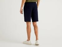Benetton Online exclusive,  Bermuda Aus Sweatstoff In 100% Baumwolle,  taglia EL,  Dunkelblau,  Herren