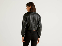 Benetton Online exclusive,  Bomberjacke Mit Taillengürtel,  taglia 40,  Schwarz,  Damen