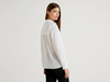Benetton Online exclusive,  Hemd Aus 100% Baumwolle Mit Maxi-taschen,  taglia L,  Weiss,  Damen