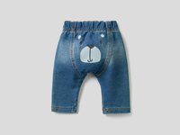 Benetton Online exclusive,  Hose Mit Denim-effekt Und Print,  taglia 82,  Blau,  Kinder