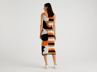 Benetton Online exclusive,  Kleid In Bunten Farben Mit Lochmuster,  taglia L,  Bunt,  Damen