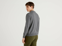 Benetton Online exclusive,  Polo In Einer Mischung Aus Baumwolle Und Cashmere,  taglia S,  Dunkelgrau,  Herren