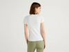 Benetton Online exclusive,  Pullover Aus 100% Baumwolle Mit Kurzen Ärmeln,  taglia M,  Weiss,  Damen