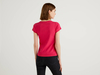 Benetton Online exclusive,  Pullover Aus 100% Baumwolle Mit Kurzen Ärmeln,  taglia M,  Zyklame,  Damen