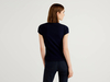 Benetton Online exclusive,  Pullover Aus 100% Baumwolle Mit Kurzen Ärmeln,  taglia S,  Dunkelblau,  Damen