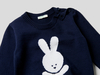 Benetton Online exclusive,  Pullover Aus 100% Baumwolle Mit Rundausschnitt Und Intarsienarbeit,  taglia 56,  Dunkelblau,  Kinder