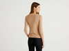 Benetton Online exclusive,  Pullover Aus 100% Baumwolle Mit U-boot-ausschnitt,  taglia L,  Beige,  Damen