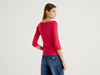 Benetton Online exclusive,  Pullover Aus 100% Baumwolle Mit U-boot-ausschnitt,  taglia XL,  Zyklame,  Damen