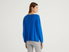 Benetton Online exclusive,  Pullover Aus Baumwolle Mit Rundausschnitt,  taglia M,  Verkehrsblau,  Damen