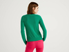 Benetton Online exclusive,  Pullover Aus Baumwolle Mit Verarbeitung Im Flechtmuster,  taglia L,  Grün,  Damen