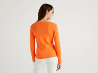 Benetton Online exclusive,  Pullover Aus Reiner Baumwolle Mit Rundausschnitt,  taglia M,  Orange,  Damen
