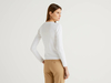 Benetton Online exclusive,  Pullover Aus Reiner Baumwolle Mit Rundausschnitt,  taglia M,  Weiss,  Damen