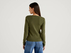 Benetton Online exclusive,  Pullover Aus Reiner Baumwolle Mit Rundausschnitt,  taglia XS,  Militärgrün,  Damen