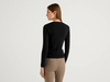 Benetton Online exclusive,  Pullover Aus Reiner Baumwolle Mit V-ausschnitt,  taglia M,  Schwarz,  Damen