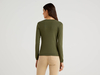 Benetton Online exclusive,  Pullover Aus Reiner Baumwolle Mit V-ausschnitt,  taglia XL,  Militärgrün,  Damen