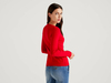 Benetton Online exclusive,  Pullover Aus Reiner Baumwolle Mit V-ausschnitt,  taglia XS,  Rot,  Damen