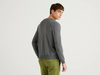 Benetton Online exclusive,  Pullover In Einer Mischung Aus Baumwolle Und Cashmere,  taglia EL,  Dunkelgrau,  Herren