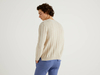 Benetton Online exclusive,  Pullover In Einer Mischung Aus Baumwolle Und Leinen Mit Rippenmuster,  taglia S,  Beige,  Herren