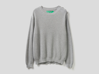 Benetton Online exclusive,  Pullover Mit Knöpfen An Der Schulter,  taglia EL,  Grau,  Herren