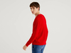 Benetton Online exclusive,  Pullover Mit Knöpfen An Der Schulter,  taglia L,  Rot,  Herren