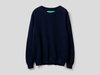 Benetton Online exclusive,  Pullover Mit Knöpfen An Der Schulter,  taglia XL,  Dunkelblau,  Herren