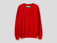 Benetton Online exclusive,  Pullover Mit Knöpfen An Der Schulter,  taglia XL,  Rot,  Herren