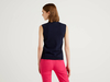 Benetton Online exclusive,  Ärmelloser Pullover In Einer Cashmeremischung,  taglia XL,  Dunkelblau,  Damen