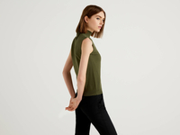Benetton Online exclusive,  Ärmelloser Pullover In Einer Cashmeremischung,  taglia XL,  Militärgrün,  Damen